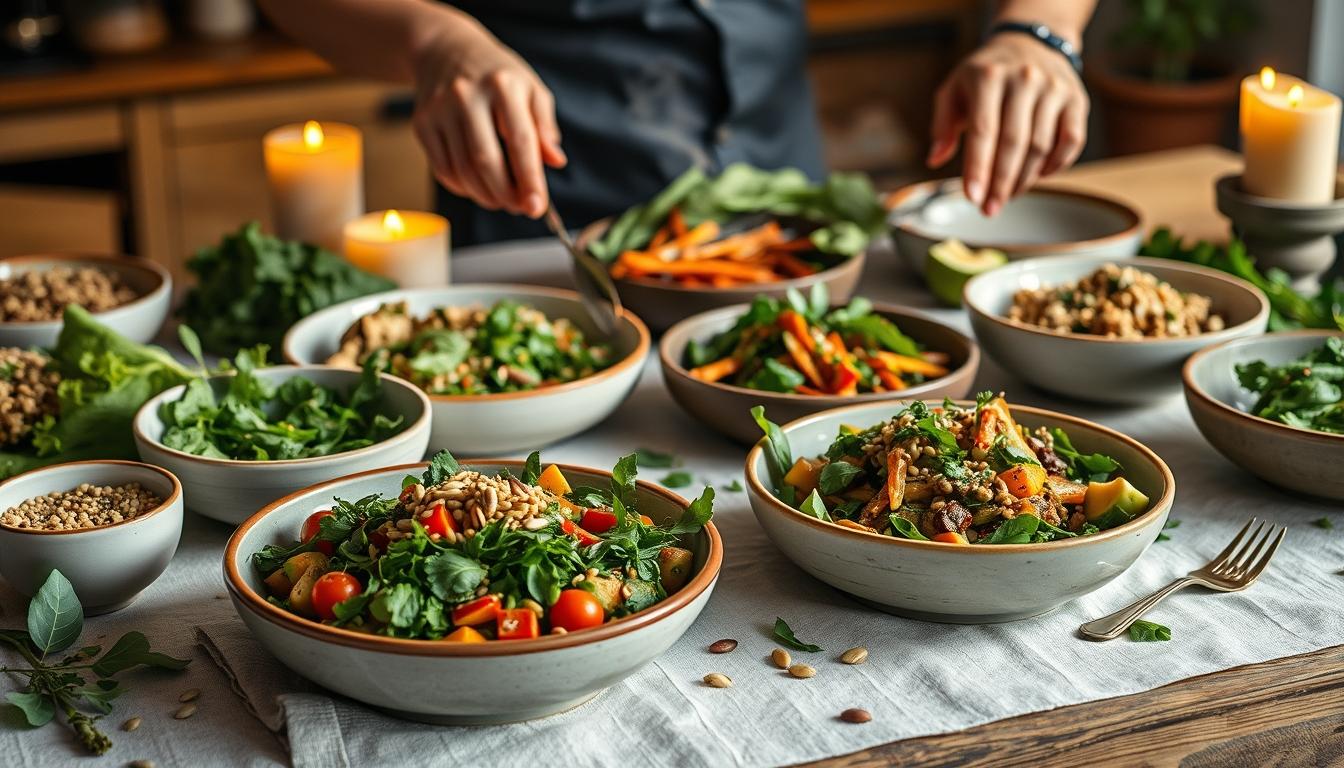 Quick weeknight dinner prepared in a home kitchen